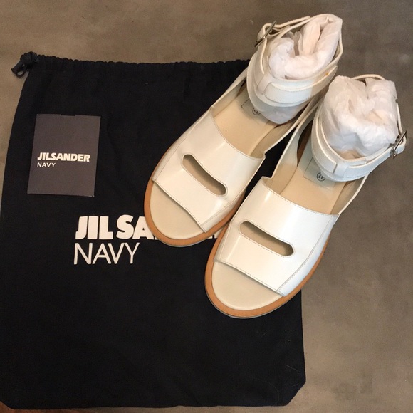 8.5/10 Jil Sander Navy Sandals with buckle - Picture 1 of 7